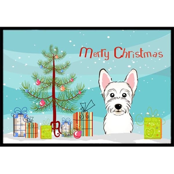 Carolines Treasures BB1598JMAT Christmas Tree & Westie Indoor or Outdoor Mat; 24 x 36 BB1598JMAT - main